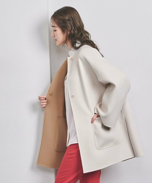 ユナイテッドアローズ(UNITED ARROWS) バイカラー リバー ミドルコート