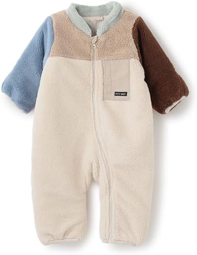 プティマイン(petit main) 配色ボアジャンプスーツ 9544505