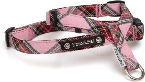 トトアンドパル(Toto&Pal) ロイヤルタータンチェック首入れハーネス クリスタル付き W-24