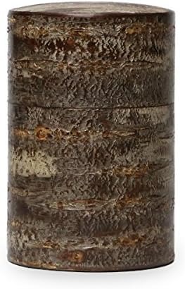 藤木伝四郎商店 総皮茶筒 中長 霜降皮 33294