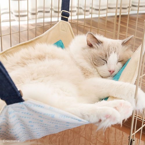 ネコセカイ(necosekai) 接触冷感フック付きキャットハンモック ncs-55736