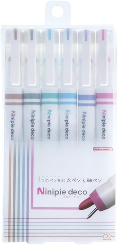 サンスター文具 Ninipie deco 6本セット