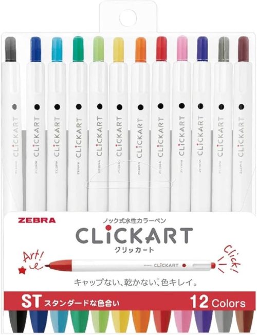 ゼブラ(ZEBRA) クリッカート 12色セットST スタンダードな色合い WYSS22-12CST