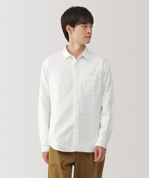 無印良品 紳士 両面起毛フランネル長袖シャツ