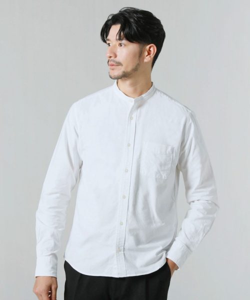 スプ(SPU) バンドカラーシャツ