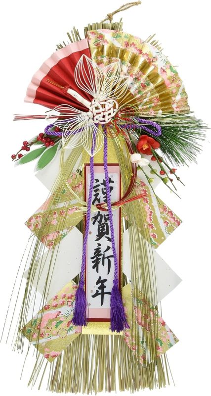 秀〆(Hideshime) しめ縄 正月飾り しめ飾り 玄関 リース 開運飾り(祝寿) 58cm A-164