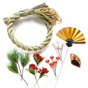 日本紐釦貿易(Nippon Chuko) しめ縄飾り手作り19点セット 大サイズ 5F-071