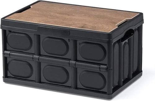 サンワサプライ(SANWA SUPPLY) 折りたたみ コンテナ フタ付き 55L 100-FC002BK