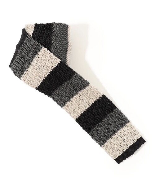 トゥモローランド(TOMORROWLAND) シルク ボーダーニットタイ