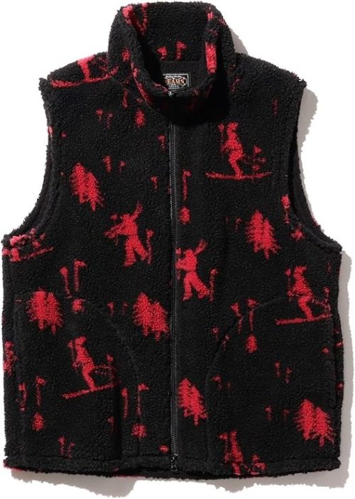 ビームスプラス(BEAMS PLUS) Stand Collar Zip Vest Jacquard Boa