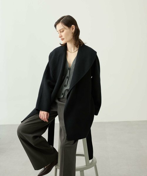 ノーク(N.O.R.C) ウールメルトンミドルリバーコート