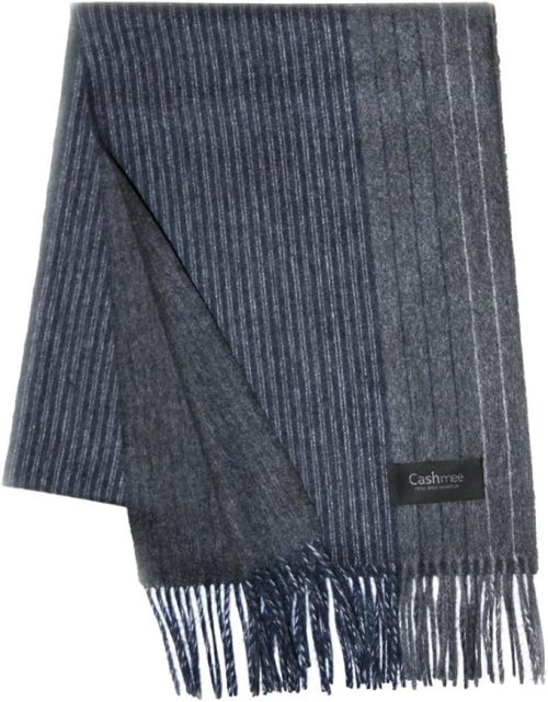 カシュミー(Cashmee) 2フェイス ストライプ シングル リバーシブル マフラー