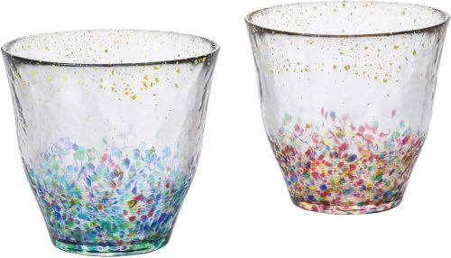 アデリア(ADERIA) 津軽びいどろ MATSURI 金彩ロックグラスペア