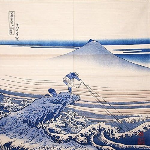 むす美 チーフ隅田川 浪裏に富士 ベージュ