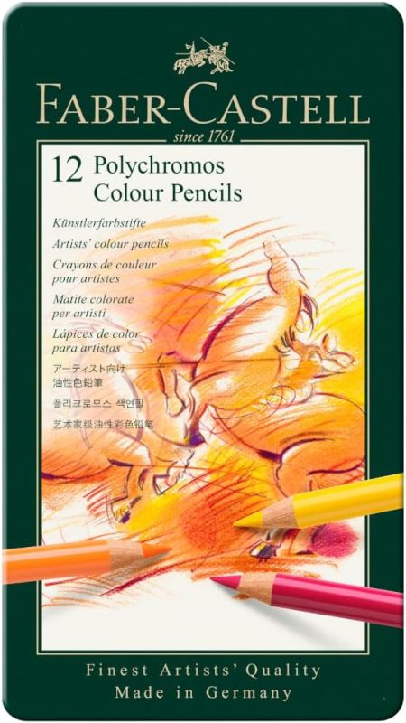 ファーバーカステル(FABER-CASTELL) ポリクロモス色鉛筆 12色 缶入 110012