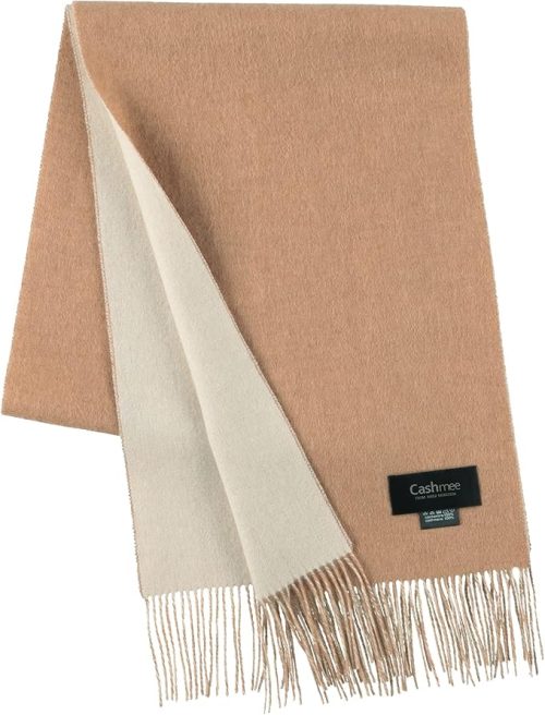 カシュミー(Cashmee) カシミヤ100% リバーシブル ファイン マフラー