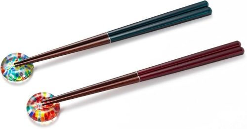 アデリア(ADERIA) 津軽びいどろ MATSURI HANABIまつりはなび 箸置箸セット FS75501