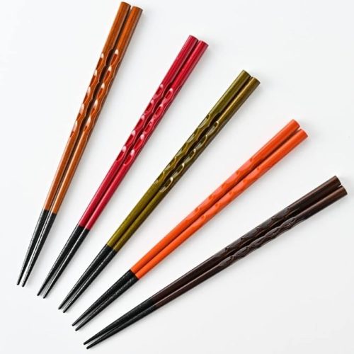 ヤマックス(YAMAX) 食洗機対応 もちやすい 木彫り箸 5膳セット R018