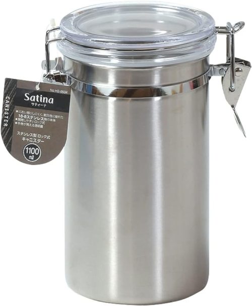 パール金属(PEARL METAL) サティーナ ステンレス製ロック式キャニスター1100ml HB-6534