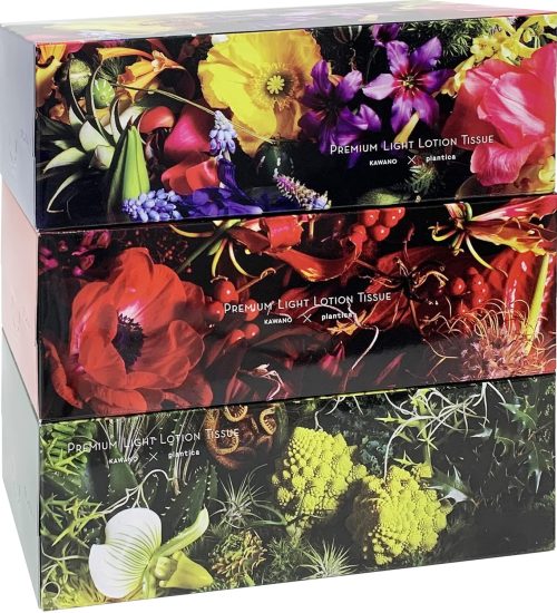 河野製紙 FULL BLOOM COLLECTION プレミアムライトローションティシュ 200組×3箱 全3柄デザイン