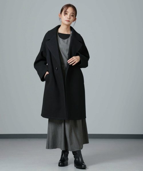 ナノユニバース(nano・universe) メルトンジャージーワイドチェスターコート