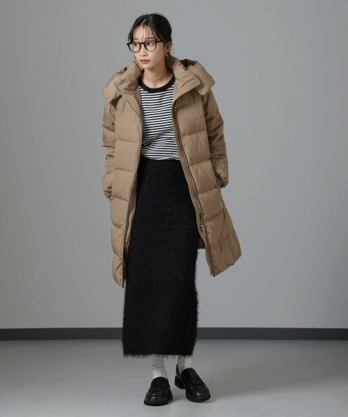 ナノユニバース(nano・universe) 撥水加工 フードロングダウンコート