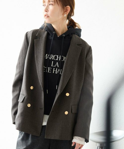ロペピクニック(ROPÉ PICNIC) ウールライクサージ金ボタンジャケット