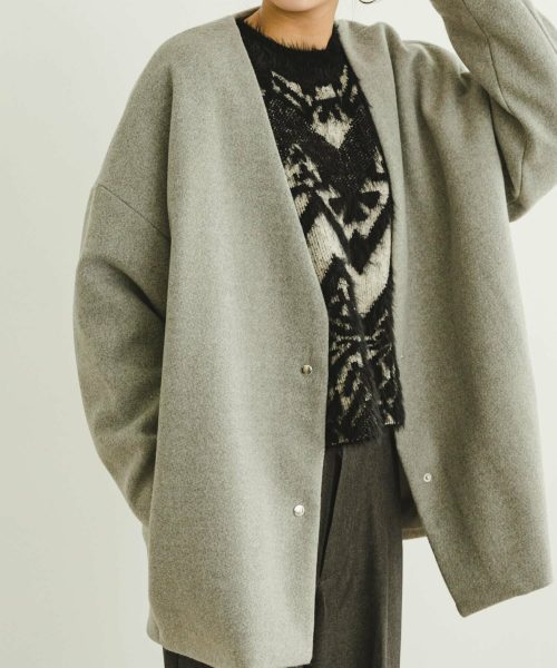 アイテムズアーバンリサーチ(ITEMS URBAN RESEARCH) ノーカラーコクーンジャケット