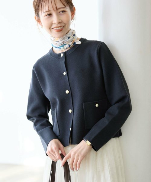 ロペピクニック(ROPÉ PICNIC) ミラノリブ金ボタンニットカーディガン