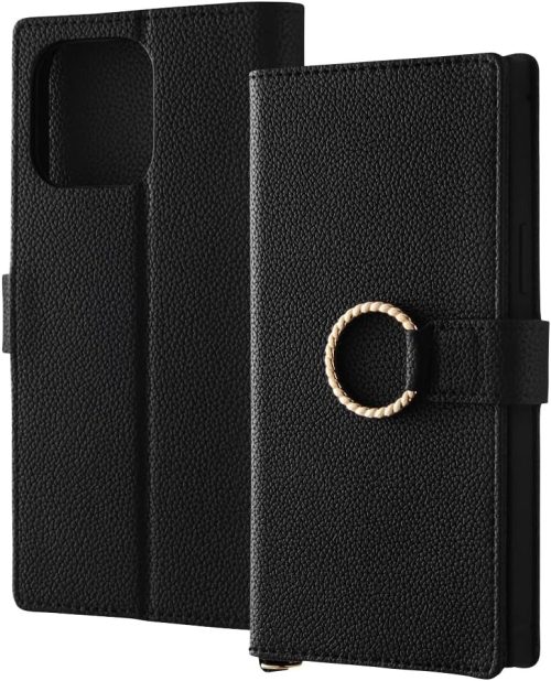 イングレム 耐衝撃 手帳型レザーケース KAKU Ring IN-P44TBC10