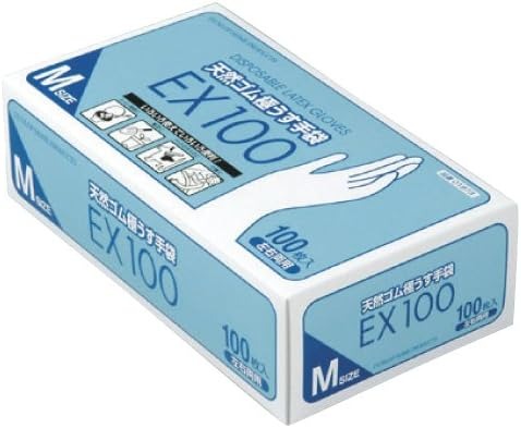 ダンロップホームプロダクツ 天然ゴム極うす手袋 EX100 100枚入
