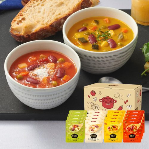 カゴメ 野菜と豆の具だくさんポタージュセット 16袋