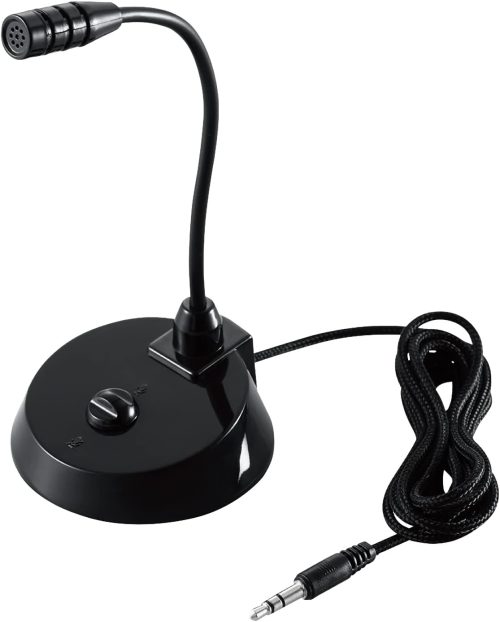 エレコム(ELECOM) マイク 有線 3極Φ3.5mm スタンド型 HS-MC07BK