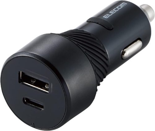 エレコム(ELECOM) ストッパー付きシガーチャーチャーUSB Type-C EC-DC07BK