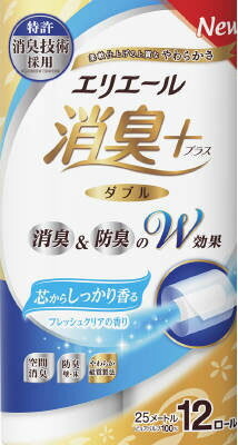 大王製紙(Daio Paper) エリエール 消臭+ トイレットティシュー 芯からしっかり香る フレッシュクリアの香り