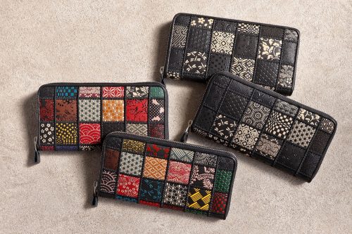 浅草前川印傳 パッチワーク印傳 ラウンド長財布 マルチカラー