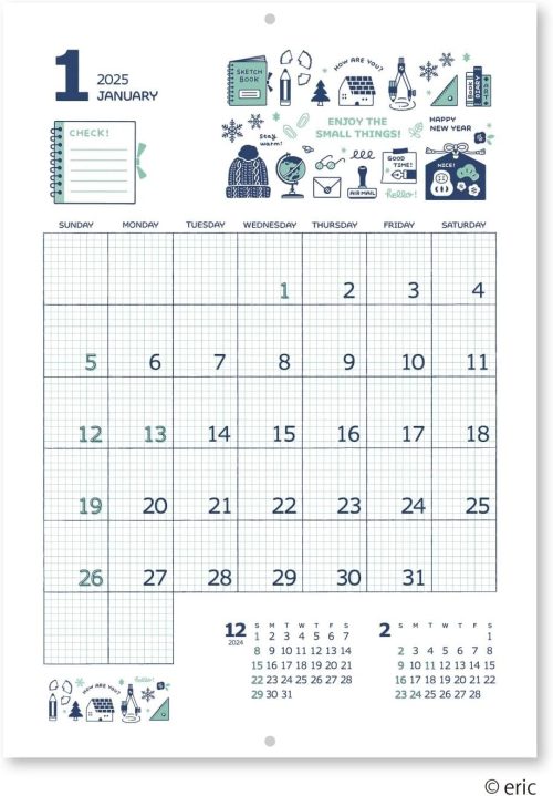 新日本カレンダー eric 壁掛け NK4002