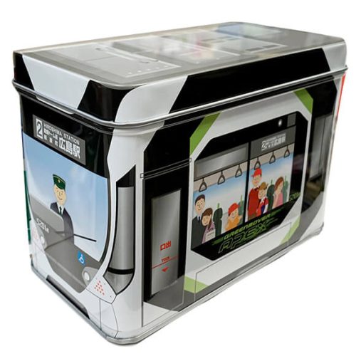 モーツアルト 電車缶クッキー グリーンムーバーAPEX缶