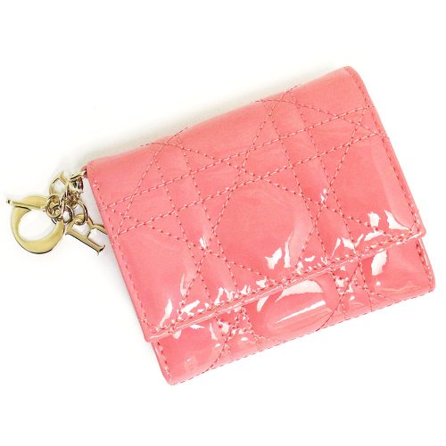 Dior(ディオール) Lady Dior ロータスウォレット カナージュ パテントカーフスキン