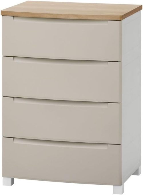 アイリスオーヤマ(IRIS OHYAMA) チェスト ほこりが入りにくい 収納ボックス ウッドトップノックダウンチェスト KDMGー564WT