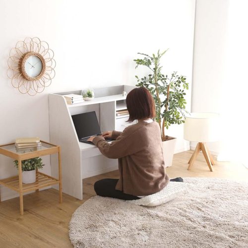 ニトリ(NITORI) 背板の色がお好みで選べる省スペースなローデスク 5690568