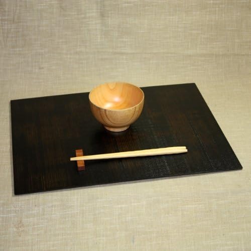 みよし漆器本舗 天然木製 尺4寸 長角 ランチョンマット 古代風 板目 漆塗り lu-20