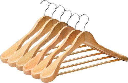 XBLACK 木製ハンガー 6本組