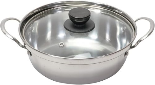 パール金属(PEARL METAL) 和楽庵 ステンレス製ガラス蓋付卓上鍋18cm HC-42