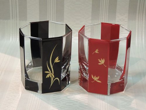 伊予桜井漆器会館 花クリスタル No.17 ペア
