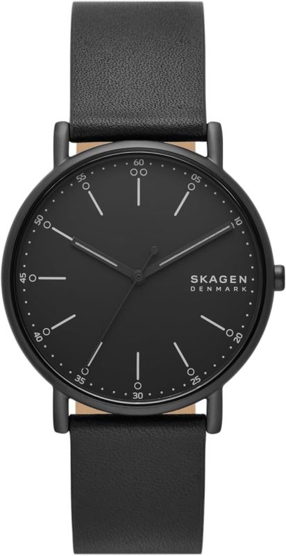 スカーゲン(SKAGEN) SIGNATUR 三針 ブラックレザーウォッチ