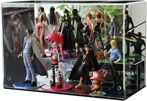 プラスアート(PLASART) フロントオープン式 アクリルコレクションケース ひな壇1段付 クリア 幅60cm FR-C-H1