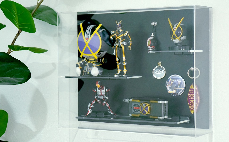 ☆【幅46cm×奥行28cm】ブラック コレクションケース 黒 ガラスケース