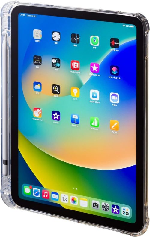 サンワサプライ(SANWA SUPPLY) 第10世代iPad 10.9インチ用ペン収納ポケット付きクリアカバー PDA-IPAD1918CL