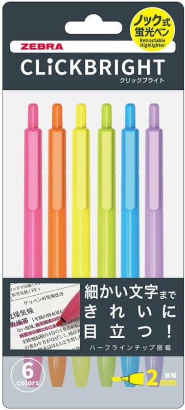 ゼブラ(ZEBRA) クリックブライト 6色セット WKS30-6C